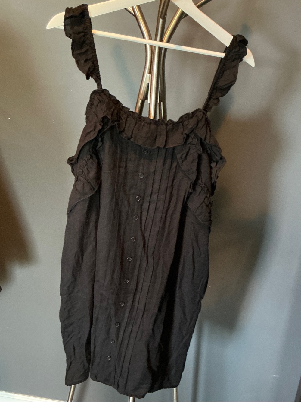 Universal Thread Black Ruffle-Trim Mini Dress - Picture 2 of 6